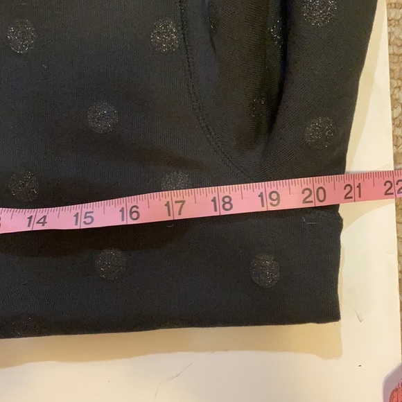 Kate Spade Black Glitter Polka Dot Sweatshirt with Large Bow, Medium - Picture 7 of 8
